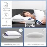 Siluvia 18"x18" Pillow Inserts Set of 2 Decorative Square Throw 18" Pillows with 100% Cotton Cover for Sofa, Couch, and Bed - White