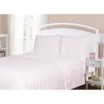 Kids Rule 3-Piece Pink & Purple Stardust Bed Sheet Set for Kids & Girls – Twin Flat, Twin Fitted and Queen Pillowcase - Soft and Smooth Brushed Microfiber Polyester