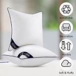 Siluvia 18"x18" Pillow Inserts Set of 2 Decorative Square Throw 18" Pillows with 100% Cotton Cover for Sofa, Couch, and Bed - White
