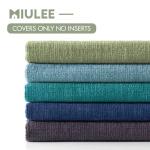 MIULEE Navy Blue Couch Pillow Covers 18x18 Inch, Set of 2 Soft Chenille Decorative Square Summer Throw Pillow Covers Farmhouse for Sofa Living Room Bed