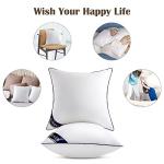 Siluvia 18"x18" Pillow Inserts Set of 2 Decorative Square Throw 18" Pillows with 100% Cotton Cover for Sofa, Couch, and Bed - White