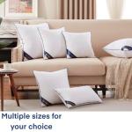 Siluvia 18"x18" Pillow Inserts Set of 2 Decorative Square Throw 18" Pillows with 100% Cotton Cover for Sofa, Couch, and Bed - White