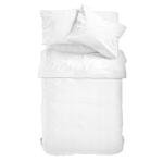 Amolavet Hotel Bedding Duvet Cover Queen Size Cotton White Satin Pin Striped Textured with Zipper - Duvet Cover Queen 3 Pcs Set 90x90 - Comforter Cover/Quilt Cover Queen Size