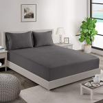 LANE LINEN Soft Pillow Covers King Size 100% Egyptian Cotton Set of 2 Cool & Smooth 1000 Thread Count Sateen Cases - Charcoal