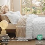 Bedsure Boho Kids Duvet Cover Queen Size（Duvet Insert/Comforter not Included - Tufted Duvet Cover Queen for All Seasons,Soft Shabby Chic Boho Bedding (Olive Green, 90" x 90")