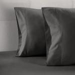LANE LINEN Soft Pillow Covers King Size 100% Egyptian Cotton Set of 2 Cool & Smooth 1000 Thread Count Sateen Cases - Charcoal