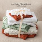 Bedsure Boho Kids Duvet Cover Queen Size（Duvet Insert/Comforter not Included - Tufted Duvet Cover Queen for All Seasons,Soft Shabby Chic Boho Bedding (Olive Green, 90" x 90")
