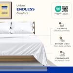 THREAD SPREAD 100% Pure Egyptian Cotton Sheets Queen Size - 1000 High Thread Count Sheets Queen, 6 PC White Luxury Hotel Sheet for Queen Size Bed, 16" Deep Pocket Sateen Weave Soft Cooling Bedding Set