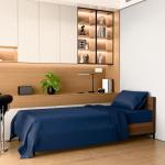 Furrnook Satin Bed Sheets 3-Piece Set - Breathable Cooling & Hotel Luxury - Easy-Care Microfiber Bedding (Blue, Twin)