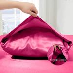 VACVELT 4pcs Hot Pink Satin Sheets Queen Size Bed Set, 15 Inch Deep Pocket Silky Satin Sheet Set, Soft Satin Bedding Set Cooling & Luxury Bed Sheets, 1 Fitted Sheet + 1 Flat Sheet + 2 Pillowcases