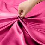 VACVELT 4pcs Hot Pink Satin Sheets Queen Size Bed Set, 15 Inch Deep Pocket Silky Satin Sheet Set, Soft Satin Bedding Set Cooling & Luxury Bed Sheets, 1 Fitted Sheet + 1 Flat Sheet + 2 Pillowcases