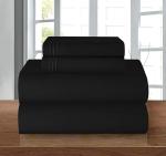 Elegant Comfort Luxury Soft 1500 Thread Count Egyptian 4-Piece Premium Hotel Quality Wrinkle Resistant Coziest Bedding Set, All Around Elastic Fitted Sheet, Deep Pocket up to 16inch, King, Black