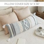 Decorative Boho Lumbar Pillow Cover 14x36 – Beautiful Throw Pillow with Soft Texture for Bed, Couch Decor or as Body Cushion – A Stylish Addition to Your Bedroom