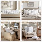 MIULEE Pillows Inserts, Pack of 4 18x18 Inch 100% Virgin Microfiber Filling Throw Pillows for Bed Couch Sofa