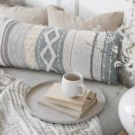 Decorative Boho Lumbar Pillow Cover 14x36 – Beautiful Throw Pillow with Soft Texture for Bed, Couch Decor or as Body Cushion – A Stylish Addition to Your Bedroom