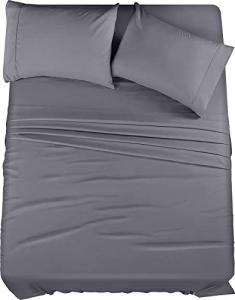 Utopia Bedding King Sheet Set – 4 Piece Bed Sheets for King Size Bed, Soft and Breathable Microfiber, Includes 1 Fitted Sheet, 1 Flat Sheet and 2 Pillowcases (Grey)