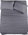 Utopia Bedding King Sheet Set – 4 Piece Bed Sheets for King Size Bed, Soft and Breathable Microfiber, Includes 1 Fitted Sheet, 1 Flat Sheet and 2 Pillowcases (Grey)