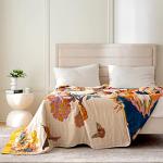 MSGKV Boho Throw Blanket 60''x80'',100% Cotton Blankets for Couch Bed,Cotton Quilt Travel Muslin Blankets Farmhouse Home Decor Soft Lightweight Picnic Blanket