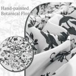 WONGS BEDDING Comforter Set Queen, 8 Pieces Black Gray Floral Botanical Plants Print Comforter, Soft Fluffy Microfiber Complete Bed in a Bag Bedding Sets for All Season (90"x90")