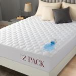 Utopia Bedding 2 Pack Waterproof Mattress Protector, Twin Mattress Pad, Quilted Fitted Cover Stretches up to 16 Inches Deep (White)