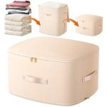 Uwqaqx Ultra Space Saving Self Compression Organizer, Portable Space Saver Storage Packing Bags, Blanket & Quilt Compression Storage Bag for Comforters, Blankets, Bedding (Almond)