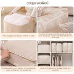 Uwqaqx Ultra Space Saving Self Compression Organizer, Portable Space Saver Storage Packing Bags, Blanket & Quilt Compression Storage Bag for Comforters, Blankets, Bedding (Almond)