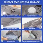 Bfhosehold 8 Pack Tear-Proof Jumbo Vacuum Storage Bags with Pump, Oxford Fabric Reusable Space Saver Extra Large Vacuum Seal Bags for Clothing, Bedding, Travel Luggage, Blankets and Comforters