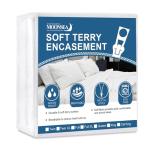 Moonsea Queen Mattress Protector Zippered (10/11/12/13/14 Inchs), Soft Terry Surface Mattress Encasement, 6-Side Waterproof Mattress Cover for Kids, Well Zipper, Noiseless, for Queen Mattress 60 * 80