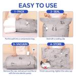 Bfhosehold 8 Pack Tear-Proof Jumbo Vacuum Storage Bags with Pump, Oxford Fabric Reusable Space Saver Extra Large Vacuum Seal Bags for Clothing, Bedding, Travel Luggage, Blankets and Comforters