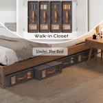 IUY STORE Bed Sheet Organizers and Storage (4 Pack, Queen & King Size) – Foldable Linen Closet Organizers with Window & Label, Zipper Bedding Storage Box for Sheets, Duvet Covers, Pillow Cases – Gray