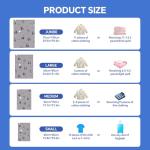 Bfhosehold 8 Pack Tear-Proof Jumbo Vacuum Storage Bags with Pump, Oxford Fabric Reusable Space Saver Extra Large Vacuum Seal Bags for Clothing, Bedding, Travel Luggage, Blankets and Comforters