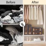 IUY STORE Bed Sheet Organizers and Storage (4 Pack, Queen & King Size) – Foldable Linen Closet Organizers with Window & Label, Zipper Bedding Storage Box for Sheets, Duvet Covers, Pillow Cases – Gray