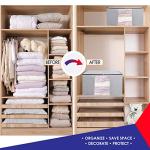 Cube Vacuum Storage Bags, Space Saver Bags, Premium Totes with Cubic Vacuum Compression Seal Bags for Clothing & Bedding. Jumbo Organizer for Storing Clothes, Comforters, Blankets, Pillows & More!