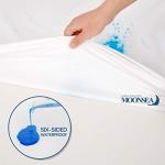 Moonsea Queen Mattress Protector Zippered (10/11/12/13/14 Inchs), Soft Terry Surface Mattress Encasement, 6-Side Waterproof Mattress Cover for Kids, Well Zipper, Noiseless, for Queen Mattress 60 * 80