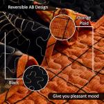 DJY Halloween Quilt Set King Pumpkin Holiday Bedspread with Spider Cobweb Bat Pattern, Lightweight Festive Theme Bedding Set Reversible Bed Cover for Home Bedroom Decoration(110''x90'')