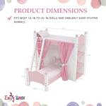 Emily Rose 18-inch Doll Pink Loft Bunk Bed with Bedding Sets & Ladder | Baby Doll Bunkbed Includes Accessory Storage Shelves - Mini Furniture Toy for Kids Girls | USA Business