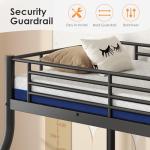 Twin Over Full Metal Bunk Bed Set with 6" Mattresses Included, All-in-One Bunk Bed for Kids/Adults, Heavy Duty Sturdy Frame with Ladder & Guardrail, with Memory Foam Mattress, Easy Assembly
