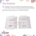 Emily Rose 18-inch Doll Pink Loft Bunk Bed with Bedding Sets & Ladder | Baby Doll Bunkbed Includes Accessory Storage Shelves - Mini Furniture Toy for Kids Girls | USA Business