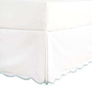 HIG Off White Chic King Bed Skirt - Easy Fit Scallop Edge Pleated Bedskirts, 14 Inch Drop Anti-Slip Dust Ruffle, Thick Fabric for Enhanced Privacy, Pre-Washed for Long-Lasting Use(N60022)