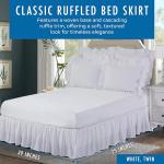 FRESH IDEAS Ideas Bedding Ruffled Bed Skirt, Classic 14” Drop Length, Gathered Styling, Twin, White FRE30114WHIT01