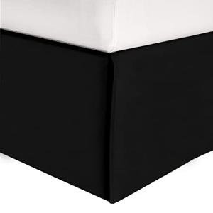 Elegant Comfort 1-Piece Solid Bed Skirt, 1500 Premium Hotel Quality Microfiber, Minimalist Design with a Modern Look- Easy Care, Wrinkle and Stain Resistant, Bedskirt, King, Twilight Black