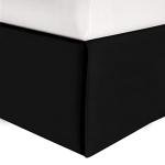 Elegant Comfort 1-Piece Solid Bed Skirt, 1500 Premium Hotel Quality Microfiber, Minimalist Design with a Modern Look- Easy Care, Wrinkle and Stain Resistant, Bedskirt, King, Twilight Black