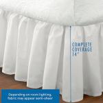 FRESH IDEAS Ideas Bedding Ruffled Bed Skirt, Classic 14” Drop Length, Gathered Styling, Twin, White FRE30114WHIT01