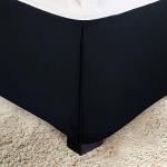 Elegant Comfort 1-Piece Solid Bed Skirt, 1500 Premium Hotel Quality Microfiber, Minimalist Design with a Modern Look- Easy Care, Wrinkle and Stain Resistant, Bedskirt, King, Twilight Black