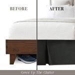 Elegant Comfort 1-Piece Solid Bed Skirt, 1500 Premium Hotel Quality Microfiber, Minimalist Design with a Modern Look- Easy Care, Wrinkle and Stain Resistant, Bedskirt, King, Twilight Black