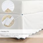 HIG Off White Chic King Bed Skirt - Easy Fit Scallop Edge Pleated Bedskirts, 14 Inch Drop Anti-Slip Dust Ruffle, Thick Fabric for Enhanced Privacy, Pre-Washed for Long-Lasting Use(N60022)