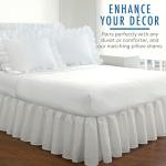 FRESH IDEAS Ideas Bedding Ruffled Bed Skirt, Classic 14” Drop Length, Gathered Styling, Twin, White FRE30114WHIT01