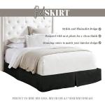 Elegant Comfort 1-Piece Solid Bed Skirt, 1500 Premium Hotel Quality Microfiber, Minimalist Design with a Modern Look- Easy Care, Wrinkle and Stain Resistant, Bedskirt, King, Twilight Black