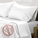 TEXAS LINEN CO. Luxury Egyptian Cotton King Size Sheet Set - 600 Thread Count 4 PC Deep Pocket Fitted and Flat Sheets, Soft, Cooling Extra Long Staple Hotel-Quality Bedding with Sateen Weave - White