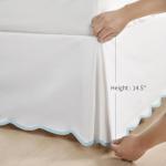 HIG Off White Chic King Bed Skirt - Easy Fit Scallop Edge Pleated Bedskirts, 14 Inch Drop Anti-Slip Dust Ruffle, Thick Fabric for Enhanced Privacy, Pre-Washed for Long-Lasting Use(N60022)